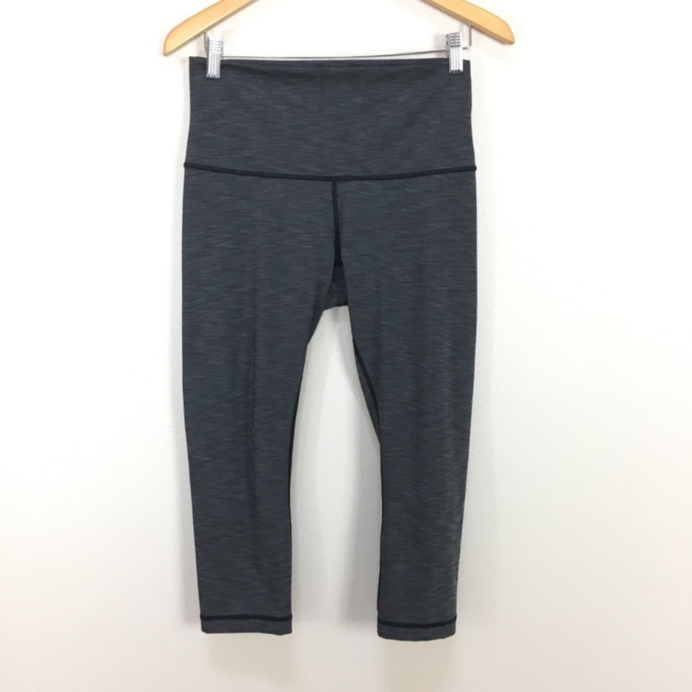 Lululemon Wunder Under High-Rise Crop Leggings Heathered Black Women’s Sz 6